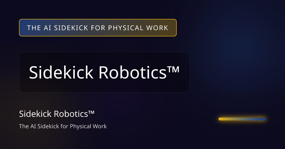 Sidekick Robotics™ | AI-Powered Healthcare Robotics